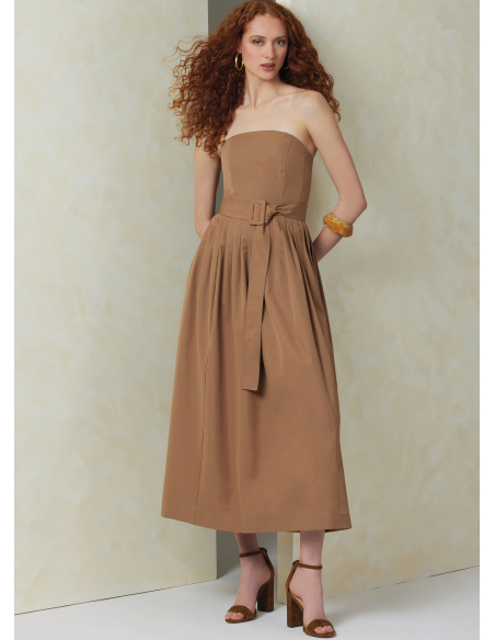 Patron Vogue 2084/H5 (34-42) - Robe sans bretelles et dessus de corsage asymétrique