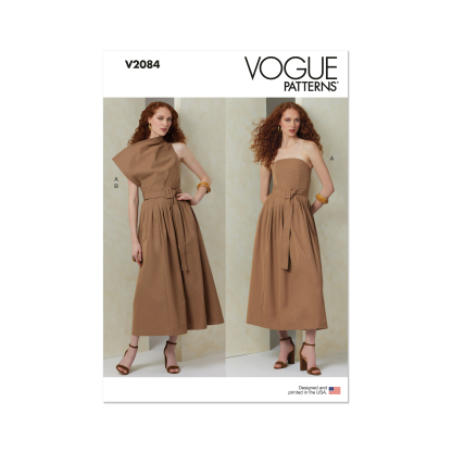 Patron Vogue 2084/H5 (34-42) - Robe sans bretelles et dessus de corsage asymétrique