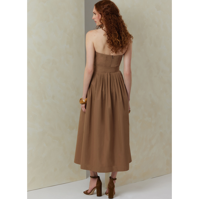 Patron Vogue 2084/H5 (34-42) - Robe sans bretelles et dessus de corsage asymétrique