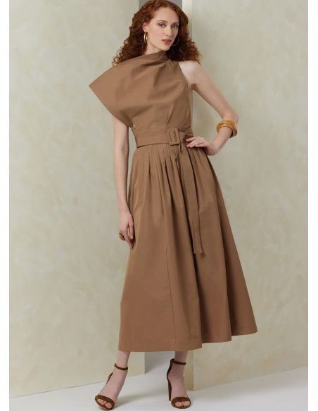 Patron Vogue 2084/H5 (34-42) - Robe sans bretelles et dessus de corsage asymétrique