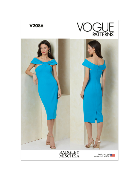 Patron Vogue 2086/B5 (36-44) - Robe fourreau moulante à manches hors épaule