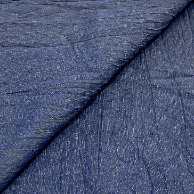 Jean's effet froissé coton & élastahnne - Bleu