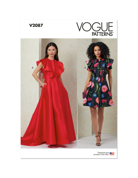 Patron Vogue 2087/H5 (34-42) - Robes à manches volantées pour occasions spéciales