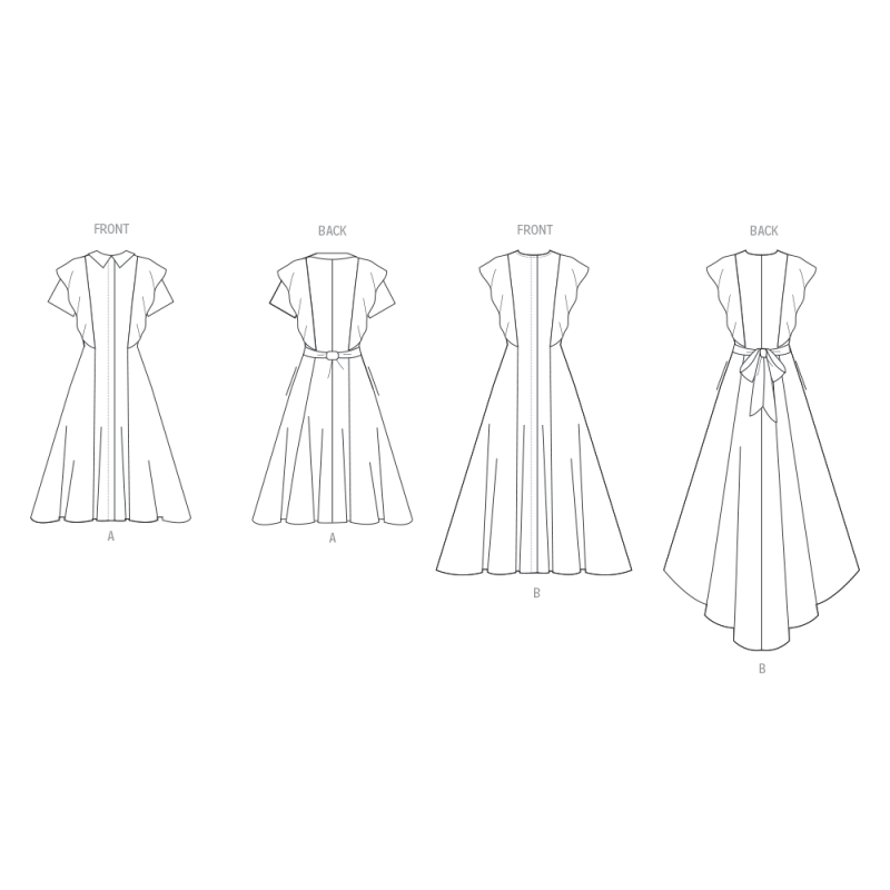 Patron Vogue 2087/U5 (44-52) - Robes à manches volantées pour occasions spéciales