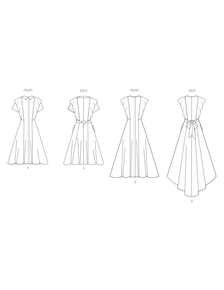 Patron Vogue 2087/U5 (44-52) - Robes à manches volantées pour occasions spéciales