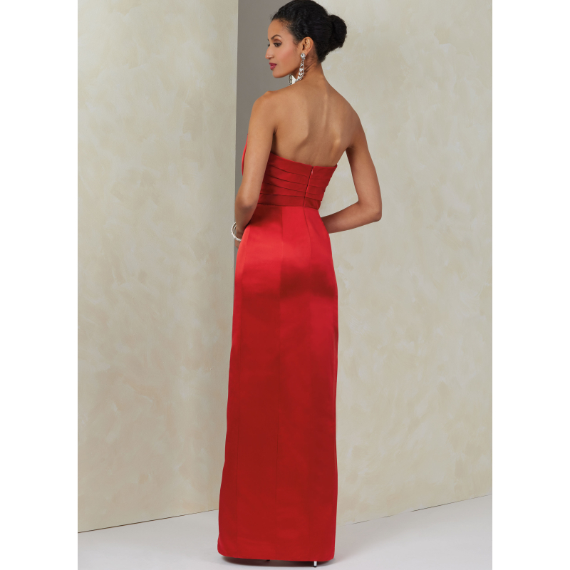 Patron Vogue 2088/B5 (36-44) - Robe bustier fendue et jupe plissée avec ceinture