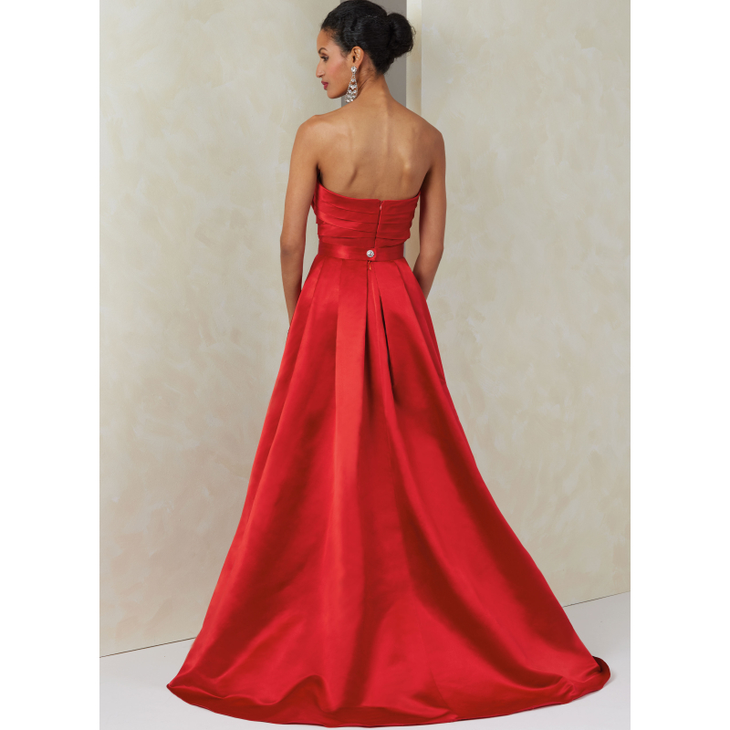 Patron Vogue 2088/Y5 (46-54) - Robe bustier fendue et jupe plissée avec ceinture