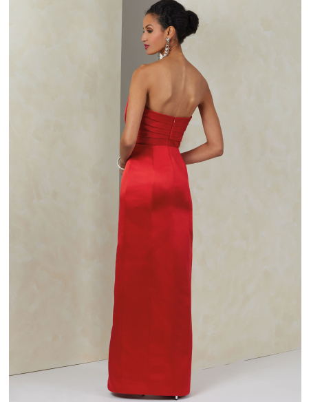 Patron Vogue 2088/Y5 (46-54) - Robe bustier fendue et jupe plissée avec ceinture