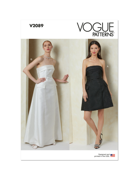 Patron Vogue 2089/R5 (42-50) - Robe bustier moulante à effet sculptant
