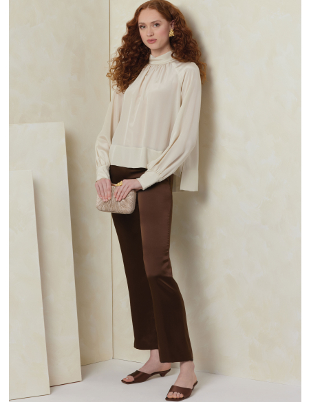 Patron Vogue 2090/Y5 (46-54) - Haut col roulé à plis et manches raglan