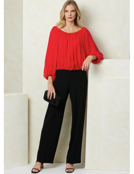 Patron Vogue 2091/A5 (32-54) - Haut bulle drapé à finitions élastiquées