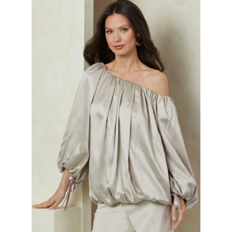 Patron Vogue 2091/A5 (32-54) - Haut bulle drapé à finitions élastiquées