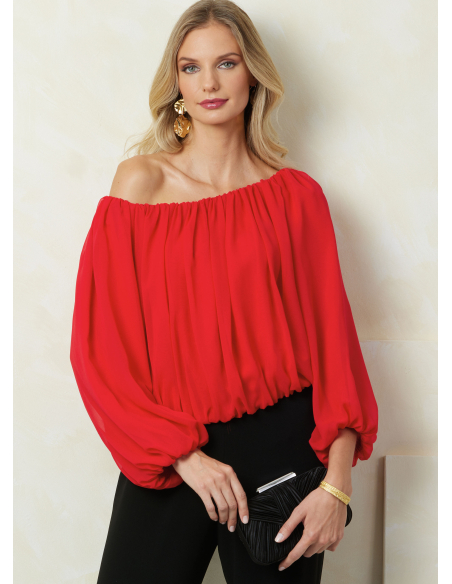 Patron Vogue 2091/A5 (32-54) - Haut bulle drapé à finitions élastiquées