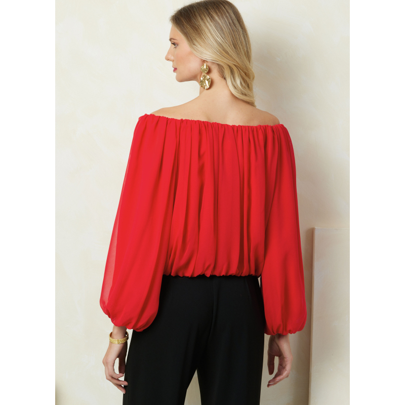 Patron Vogue 2091/A5 (32-54) - Haut bulle drapé à finitions élastiquées