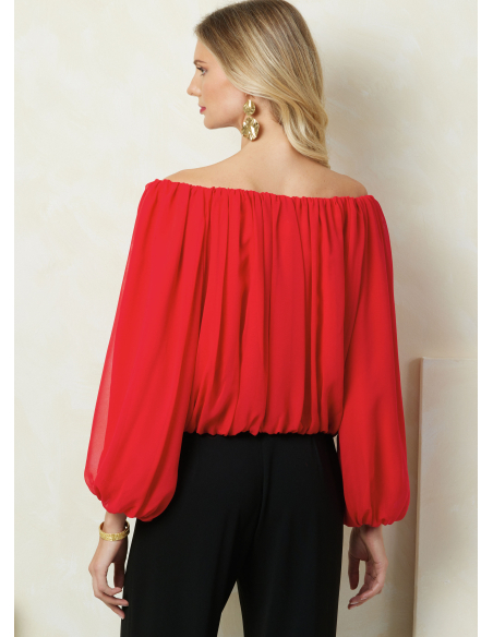 Patron Vogue 2091/A5 (32-54) - Haut bulle drapé à finitions élastiquées