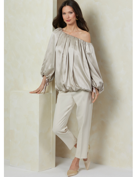 Patron Vogue 2091/A5 (32-54) - Haut bulle drapé à finitions élastiquées