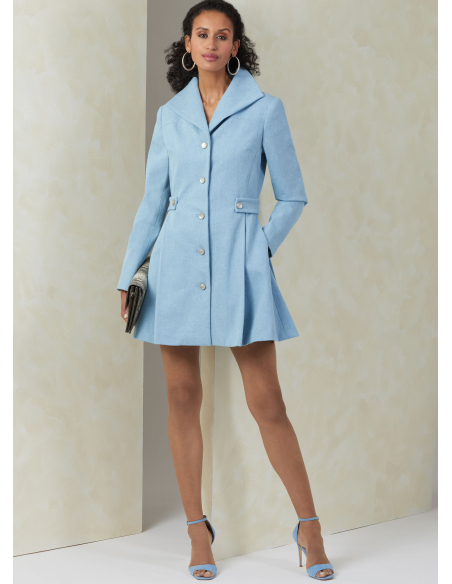 Patron Vogue 2092/H5 (34-42) - Manteaux rétro ceinturés à manches longues