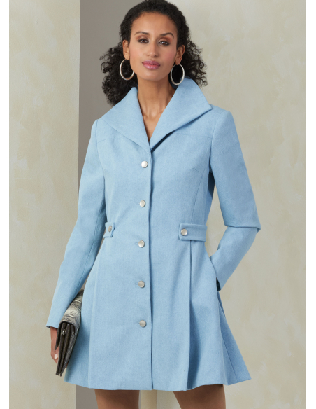 Patron Vogue 2092/H5 (34-42) - Manteaux rétro ceinturés à manches longues