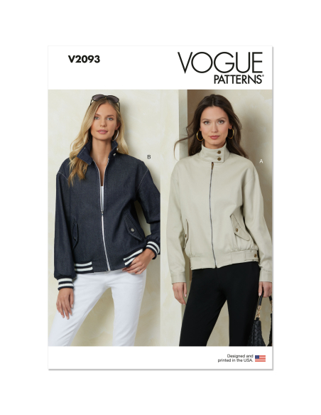 Patron Vogue 2093/B5 (36-44) - Vestes zippées à col droit et poches à rabats