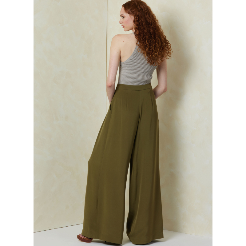 Patron Vogue 2094/B5 (36-44) - Pantalon à jambes larges avec plis et ceinture boutonnée