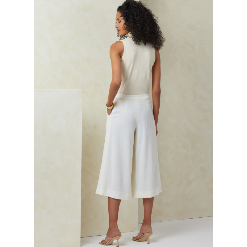 Patron Vogue 2094/B5 (36-44) - Pantalon à jambes larges avec plis et ceinture boutonnée