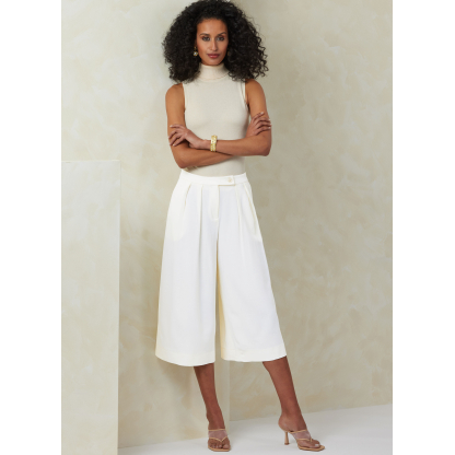 Patron Vogue 2094/Y5 (46-54) - Pantalon à jambes larges avec plis et ceinture boutonnée 2