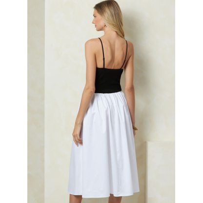 Patron Vogue 2095/A (36-50) - Jupe évasée plissée avec ouverture zippée et cordon 2