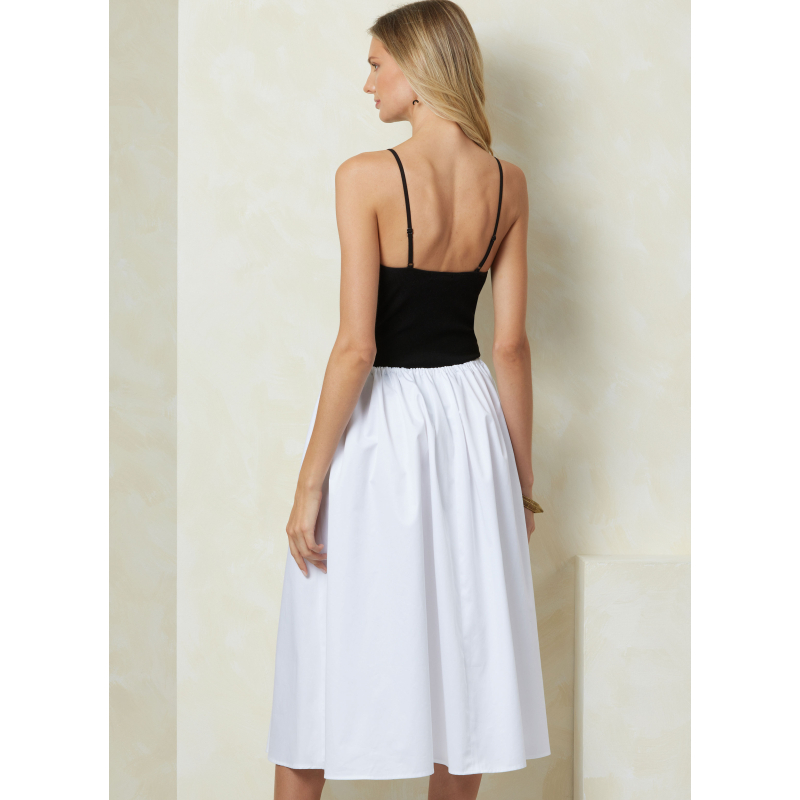 Patron Vogue 2095/A (36-50) - Jupe évasée plissée avec ouverture zippée et cordon