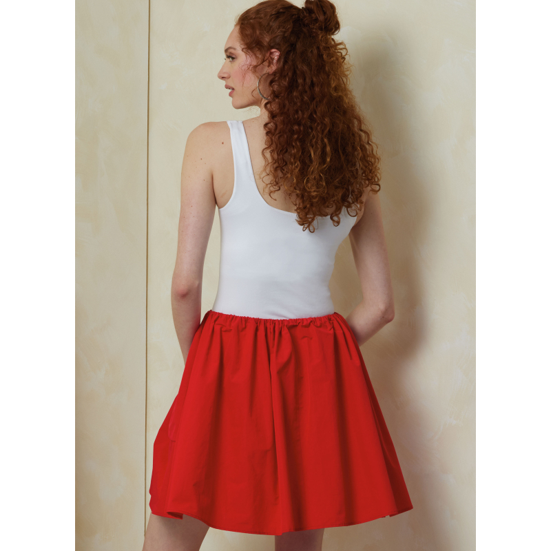 Patron Vogue 2095/A (36-50) - Jupe évasée plissée avec ouverture zippée et cordon