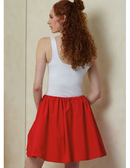 Patron Vogue 2095/A (36-50) - Jupe évasée plissée avec ouverture zippée et cordon