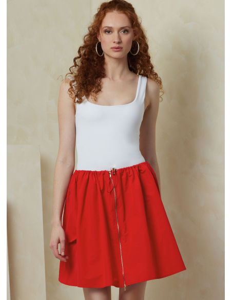 Patron Vogue 2095/A (36-50) - Jupe évasée plissée avec ouverture zippée et cordon