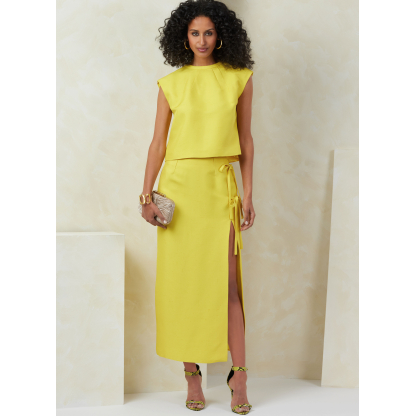 Patron Vogue 2096/B5 (36-44) - Haut semi-ajusté et jupe fendue avec détails décoratifs 2