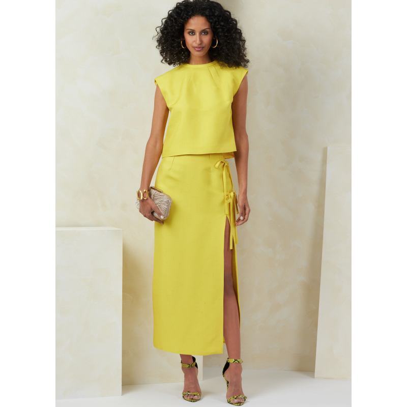 Patron Vogue 2096/B5 (36-44) - Haut semi-ajusté et jupe fendue avec détails décoratifs