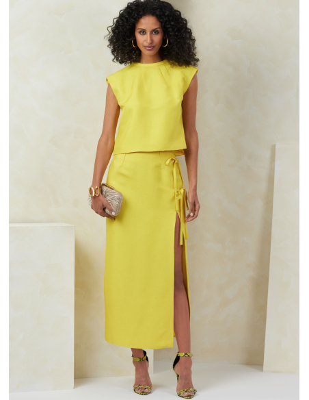 Patron Vogue 2096/B5 (36-44) - Haut semi-ajusté et jupe fendue avec détails décoratifs