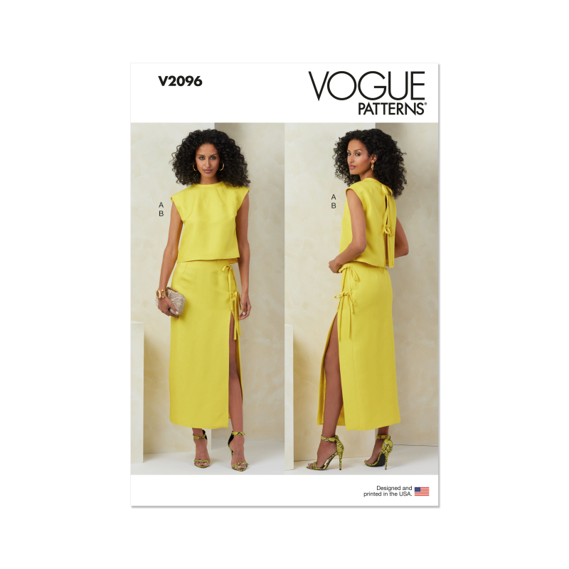 Patron Vogue 2096/B5 (36-44) - Haut semi-ajusté et jupe fendue avec détails décoratifs