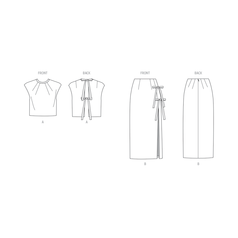 Patron Vogue 2096/B5 (36-44) - Haut semi-ajusté et jupe fendue avec détails décoratifs