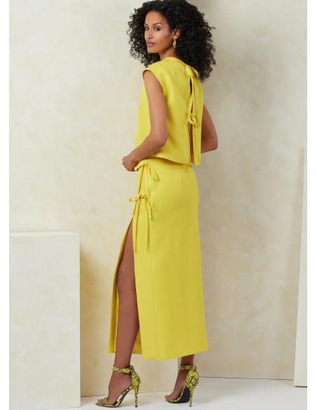 Patron Vogue 2096/B5 (36-44) - Haut semi-ajusté et jupe fendue avec détails décoratifs