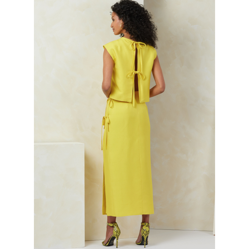 Patron Vogue 2096/Y5 (46-54) - Haut semi-ajusté et jupe fendue avec détails décoratifs