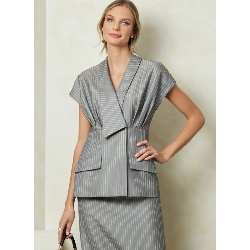 Patron Vogue 2097/H5 (34-42) - Ensemble haut col asymétrique, jupe ajustée et pantalon semi-ajusté