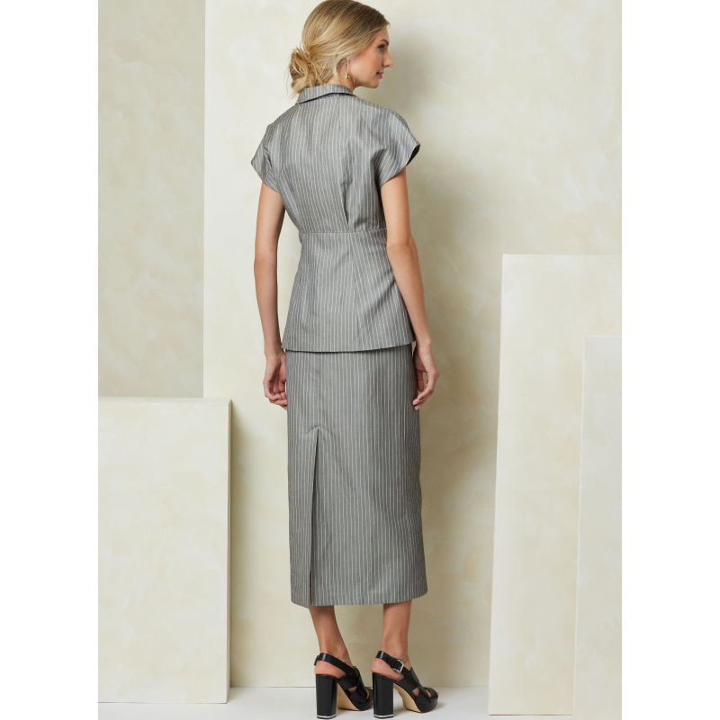 Patron Vogue 2097/H5 (34-42) - Ensemble haut col asymétrique, jupe ajustée et pantalon semi-ajusté