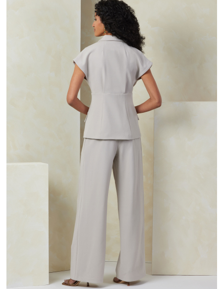 Patron Vogue 2097/H5 (34-42) - Ensemble haut col asymétrique, jupe ajustée et pantalon semi-ajusté