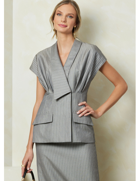 Patron Vogue 2097/U5 (44-52) - Ensemble haut col asymétrique, jupe ajustée et pantalon semi-ajusté