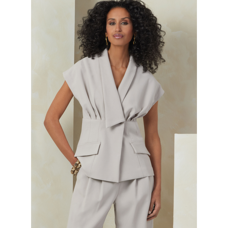 Patron Vogue 2097/U5 (44-52) - Ensemble haut col asymétrique, jupe ajustée et pantalon semi-ajusté