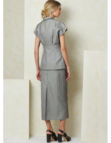 Patron Vogue 2097/U5 (44-52) - Ensemble haut col asymétrique, jupe ajustée et pantalon semi-ajusté