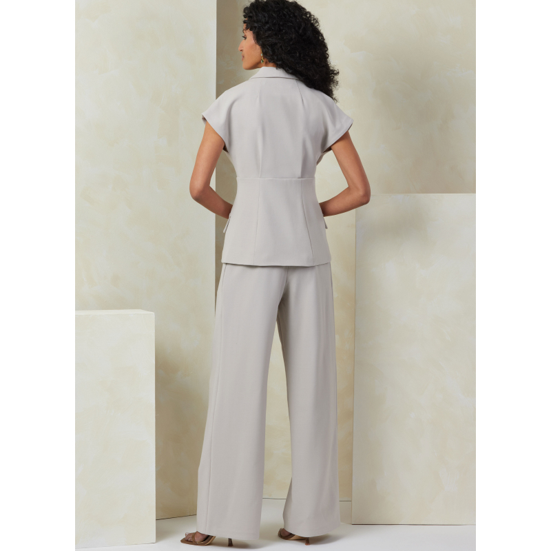 Patron Vogue 2097/U5 (44-52) - Ensemble haut col asymétrique, jupe ajustée et pantalon semi-ajusté