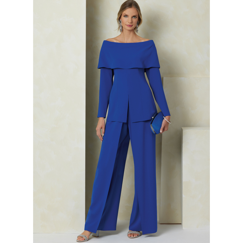 Patron Vogue 2098/B5 (36-44) - Haut moulant à manches hors épaule et pantalon à jambes larges