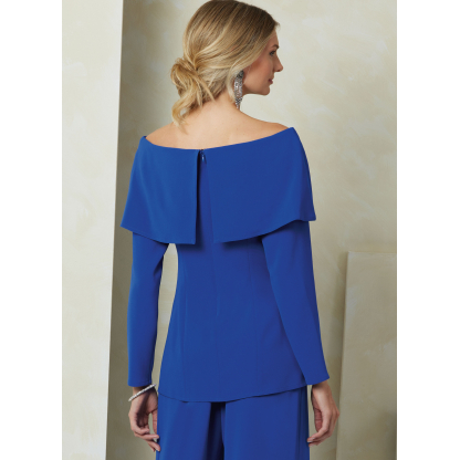 Patron Vogue 2098/B5 (36-44) - Haut moulant à manches hors épaule et pantalon à jambes larges 2