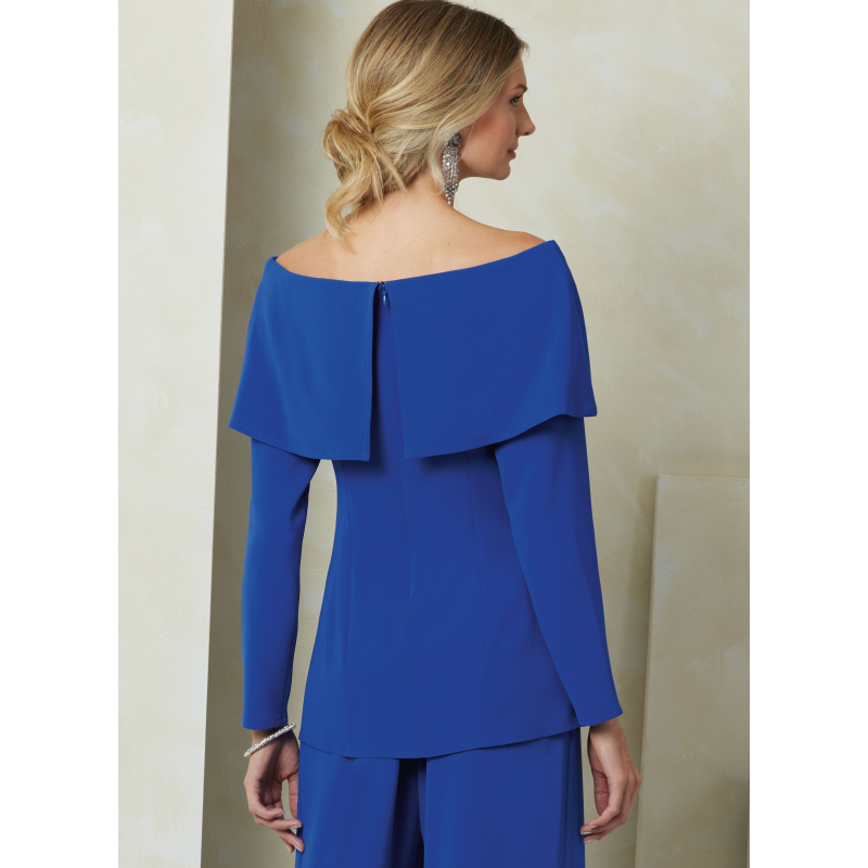 Patron Vogue 2098/B5 (36-44) - Haut moulant à manches hors épaule et pantalon à jambes larges