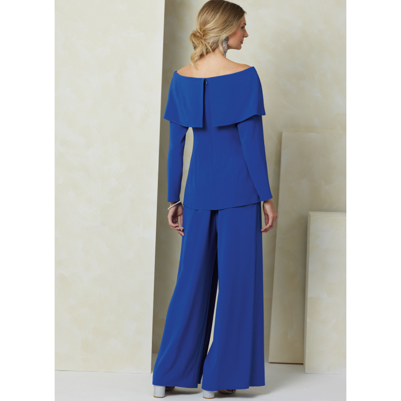 Patron Vogue 2098/B5 (36-44) - Haut moulant à manches hors épaule et pantalon à jambes larges