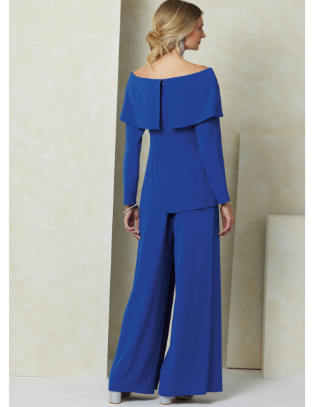 Patron Vogue 2098/B5 (36-44) - Haut moulant à manches hors épaule et pantalon à jambes larges